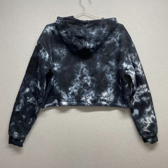 Wasted Paris Hoodie Womens Medium Black Tie Dye Cropped - Picture 9 of 15